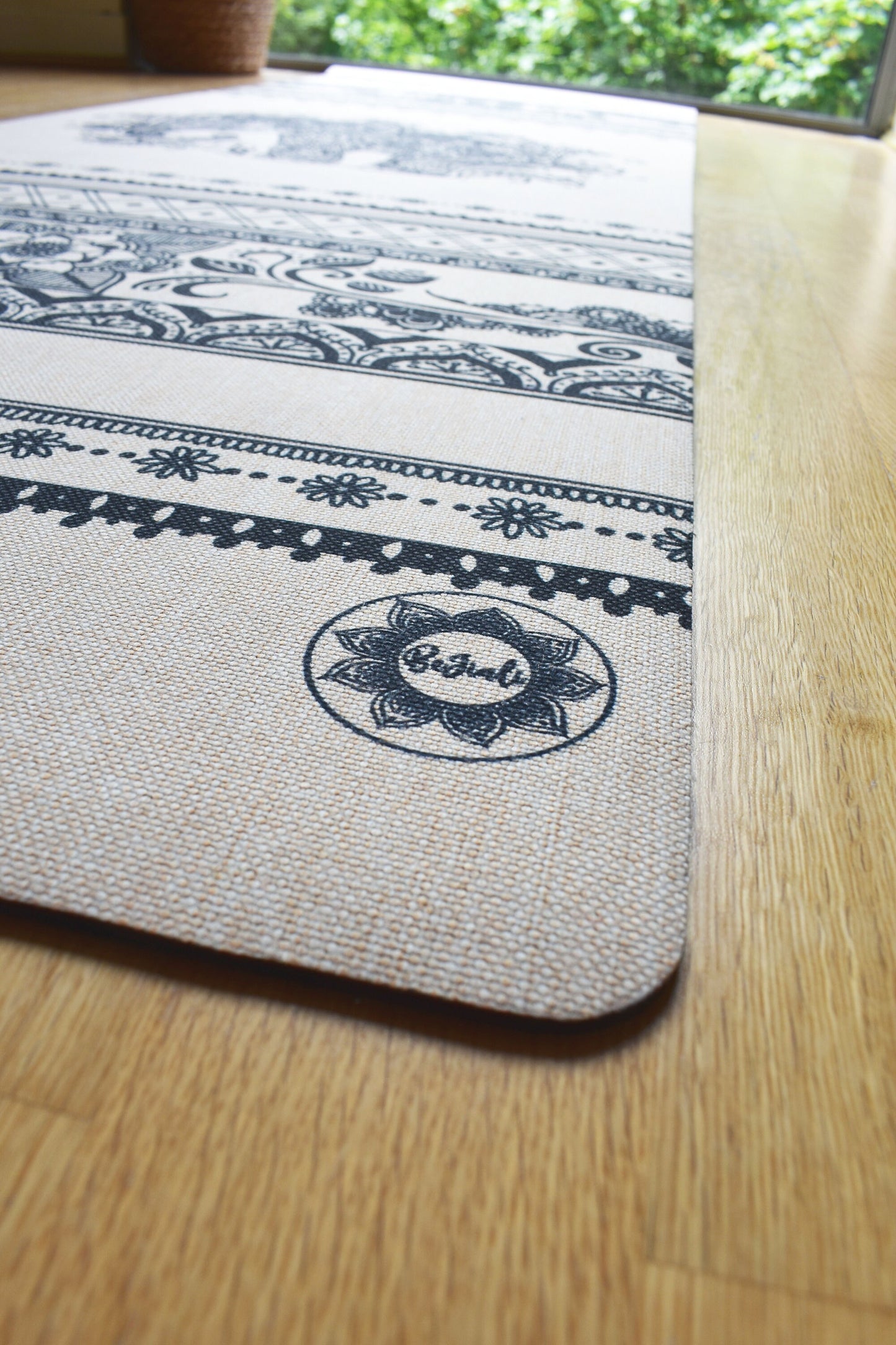 Ellie the Elephant yoga mat - Eco friendly / Biodegradable/ Made from hemp linen fabric and natural rubber